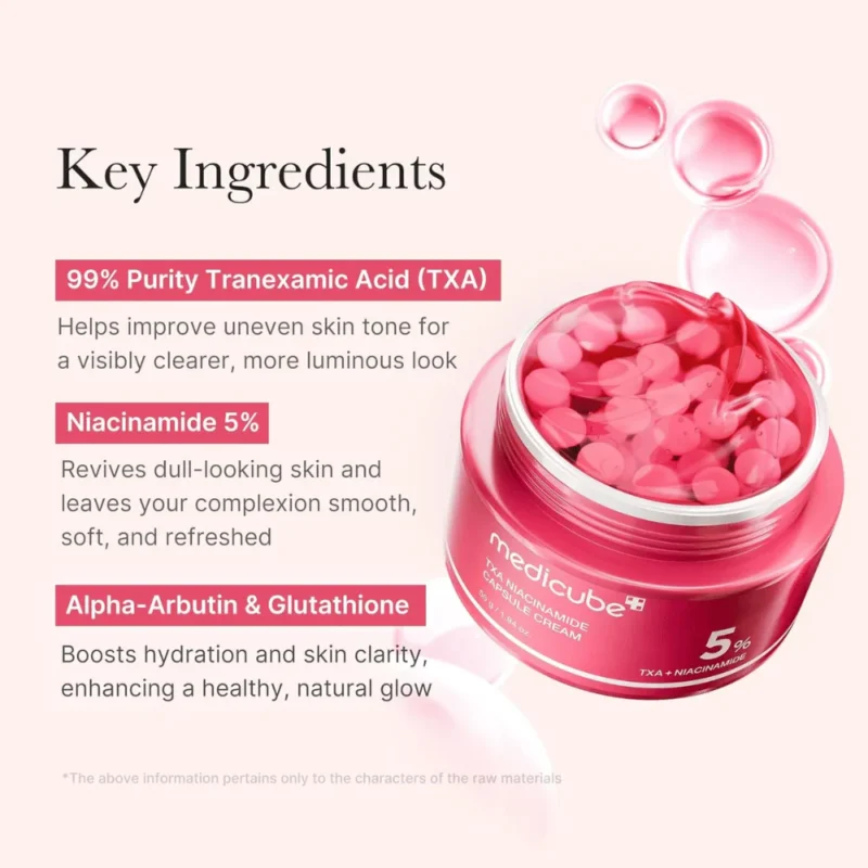 Medicube TXA Niacinamide Capsule Cream ingredients