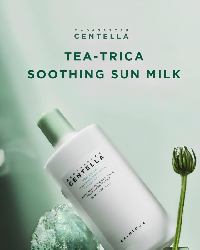 SKIN1004 Madagascar Centella Tea Trica Soothing Sun Milk SPF50 PA – Αντηλιακή Προστασία Καταπράυνση για Λιπαρές και Ευαίσθητες Επιδερμίδες